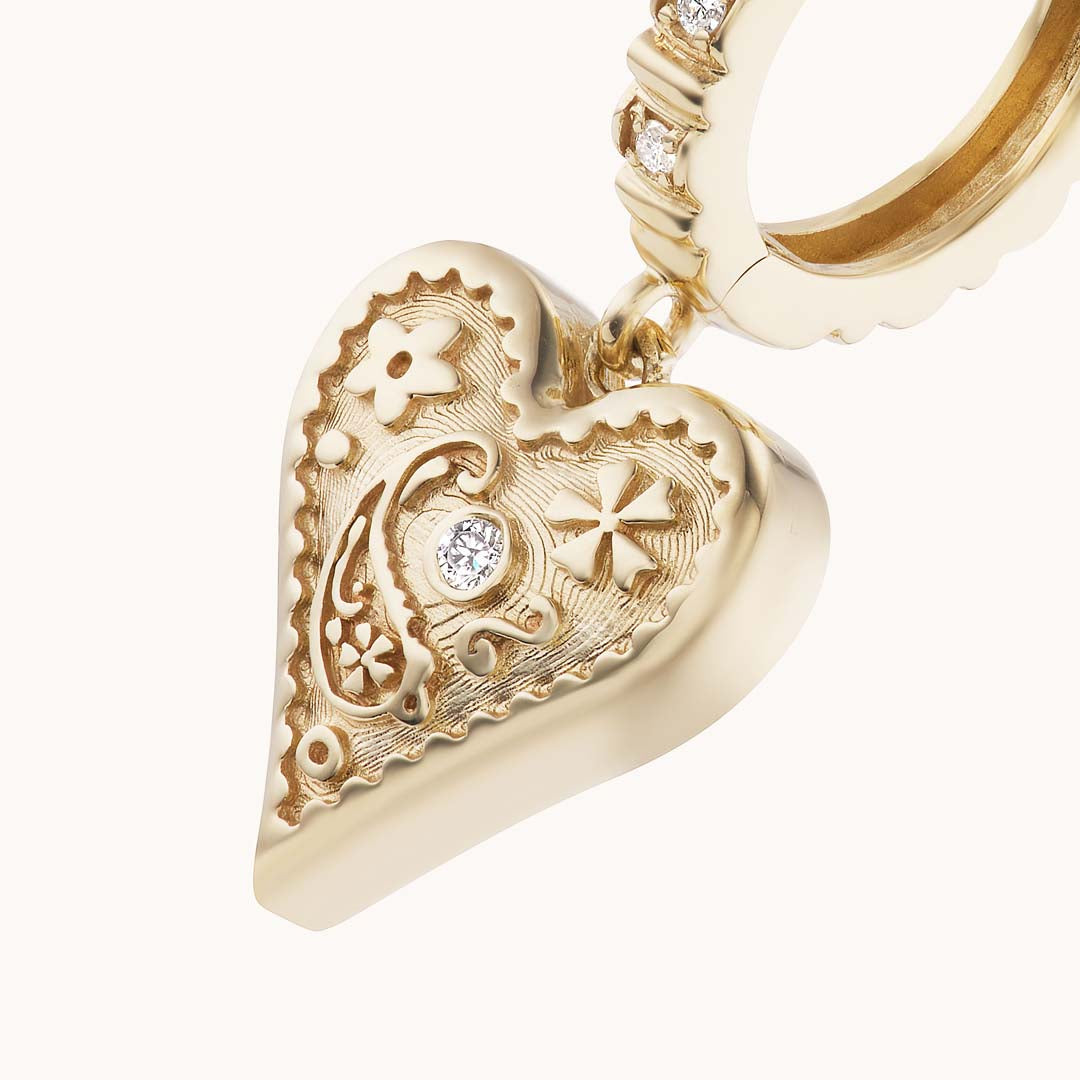 Mini Southwestern Heart Earrings - Marlo Laz