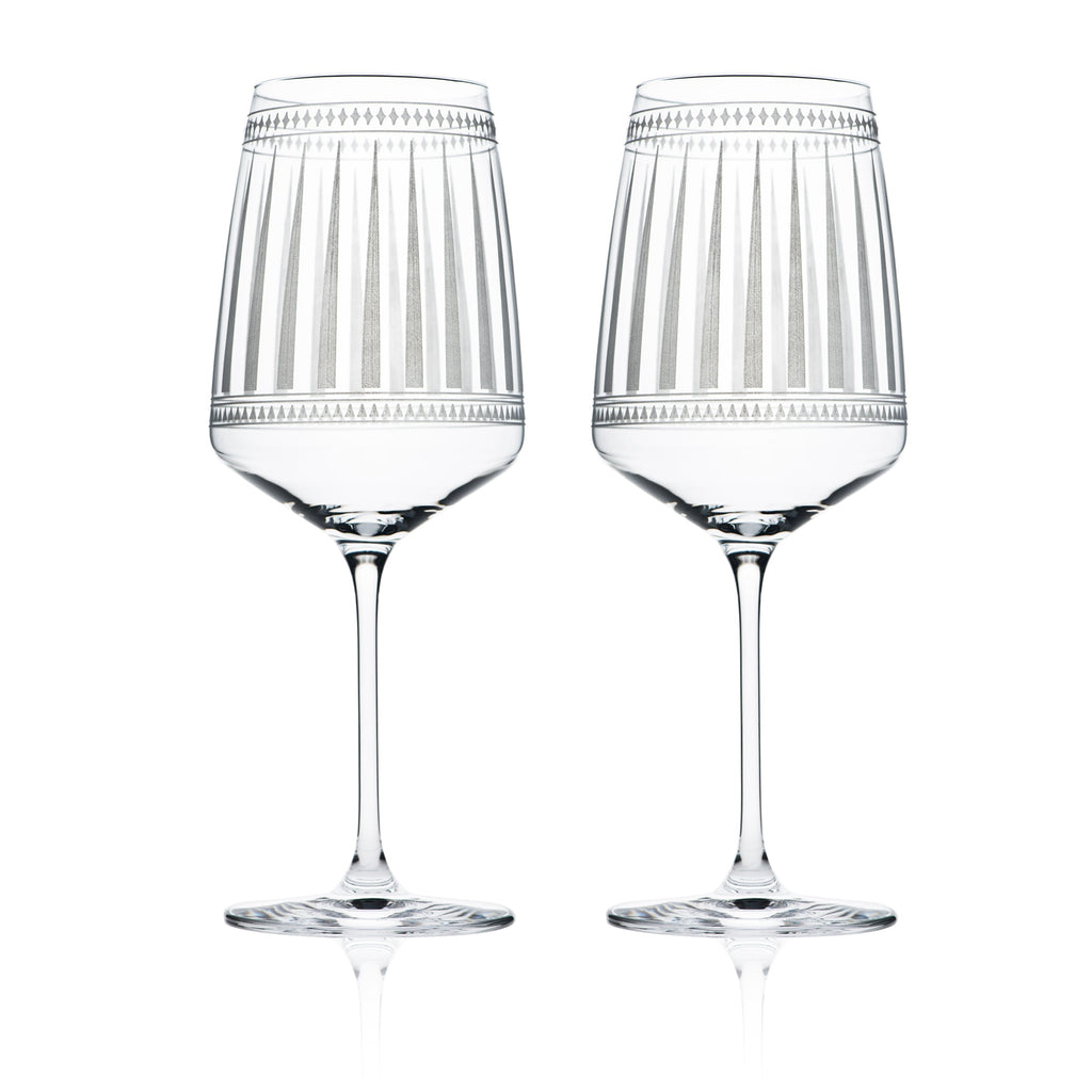 Marrakech White Wine Glasses Set of 2 - Caskata