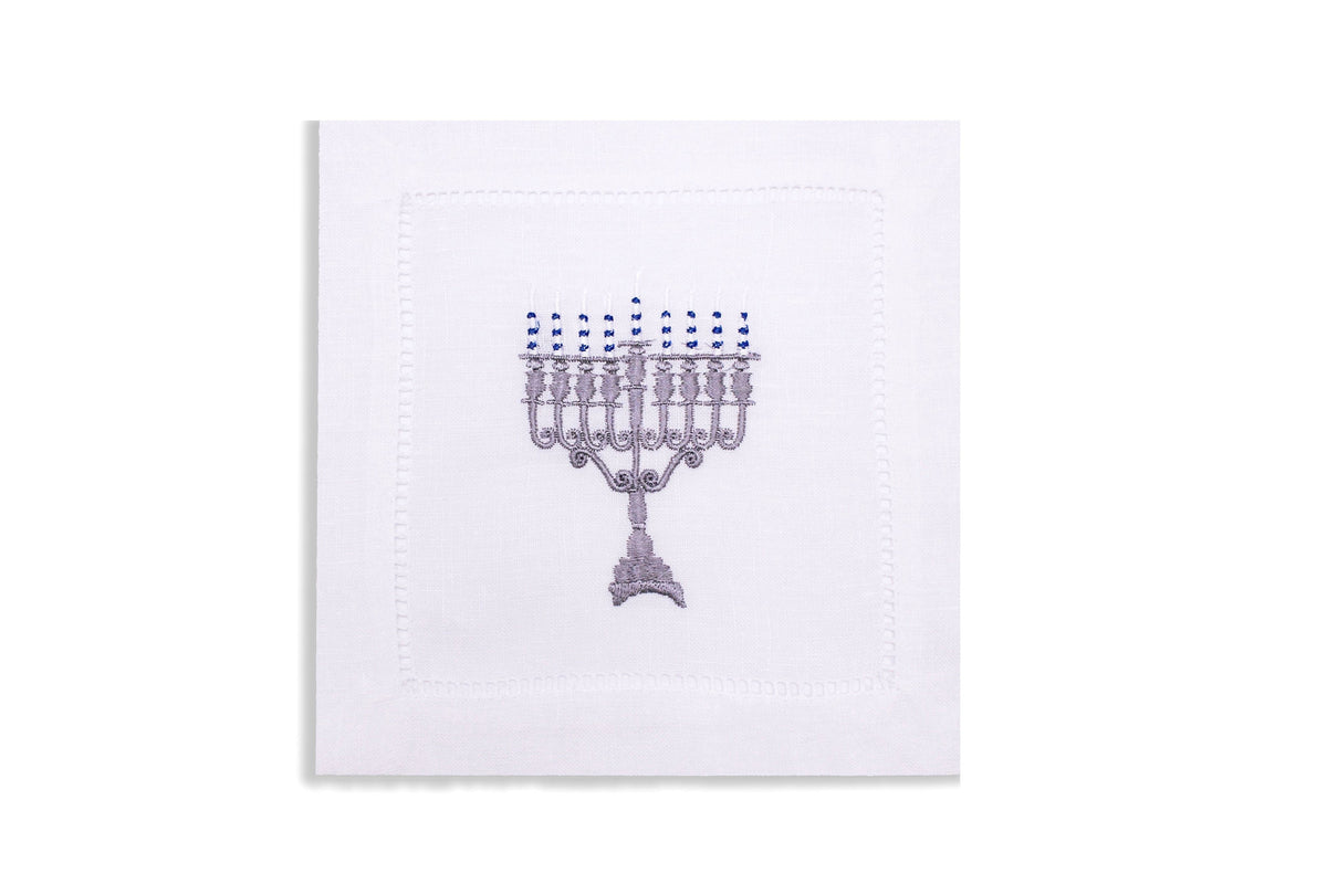 Menorah Cocktail Napkins (4) jewish Chefanie