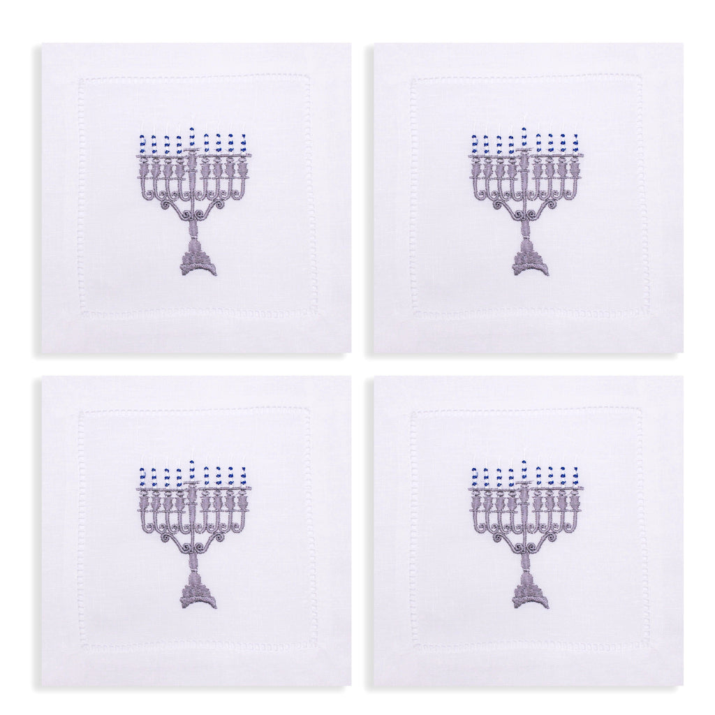 Menorah Cocktail Napkins (4) jewish Chefanie