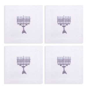 Menorah Cocktail Napkins (4) jewish Chefanie