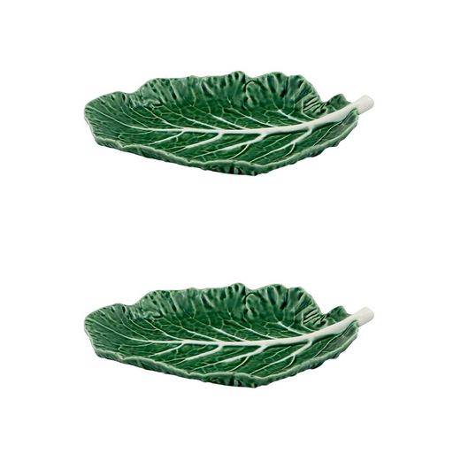Cabbage Leaf 28" in Green, Set of 2