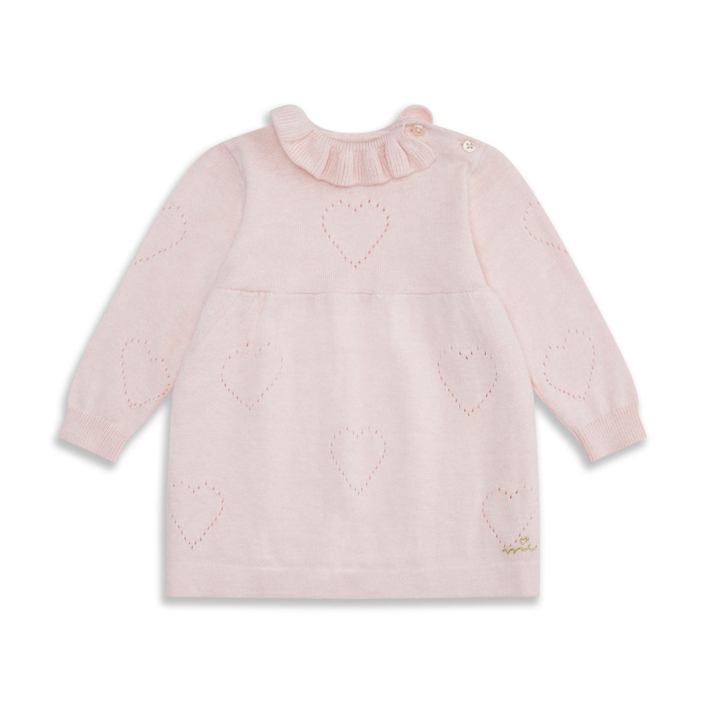 Knitted Heart Dress in Pink