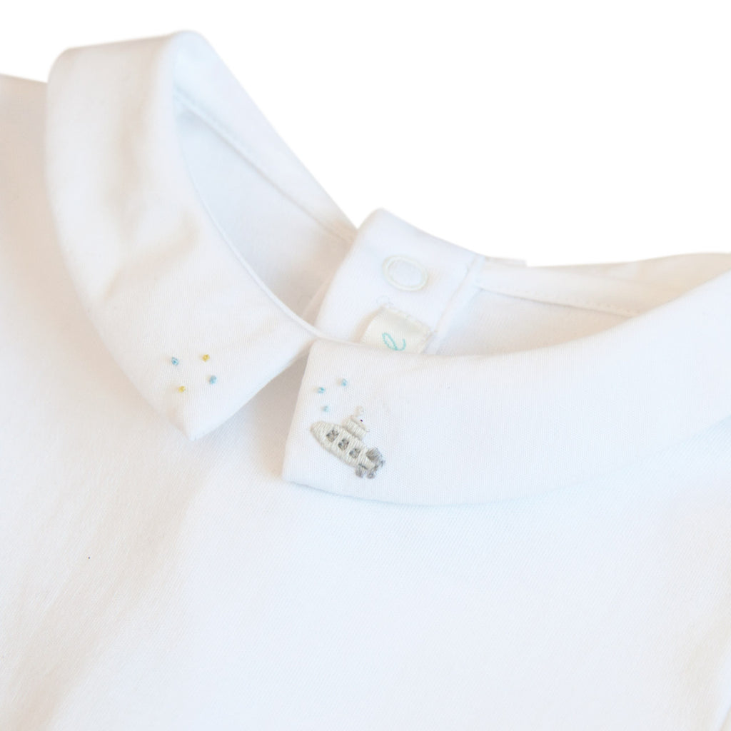 Chester Hand-Embroidered Submarine Onesie