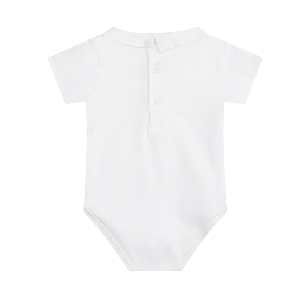 Ethan Embroidered Car Pointy Collar Onesie