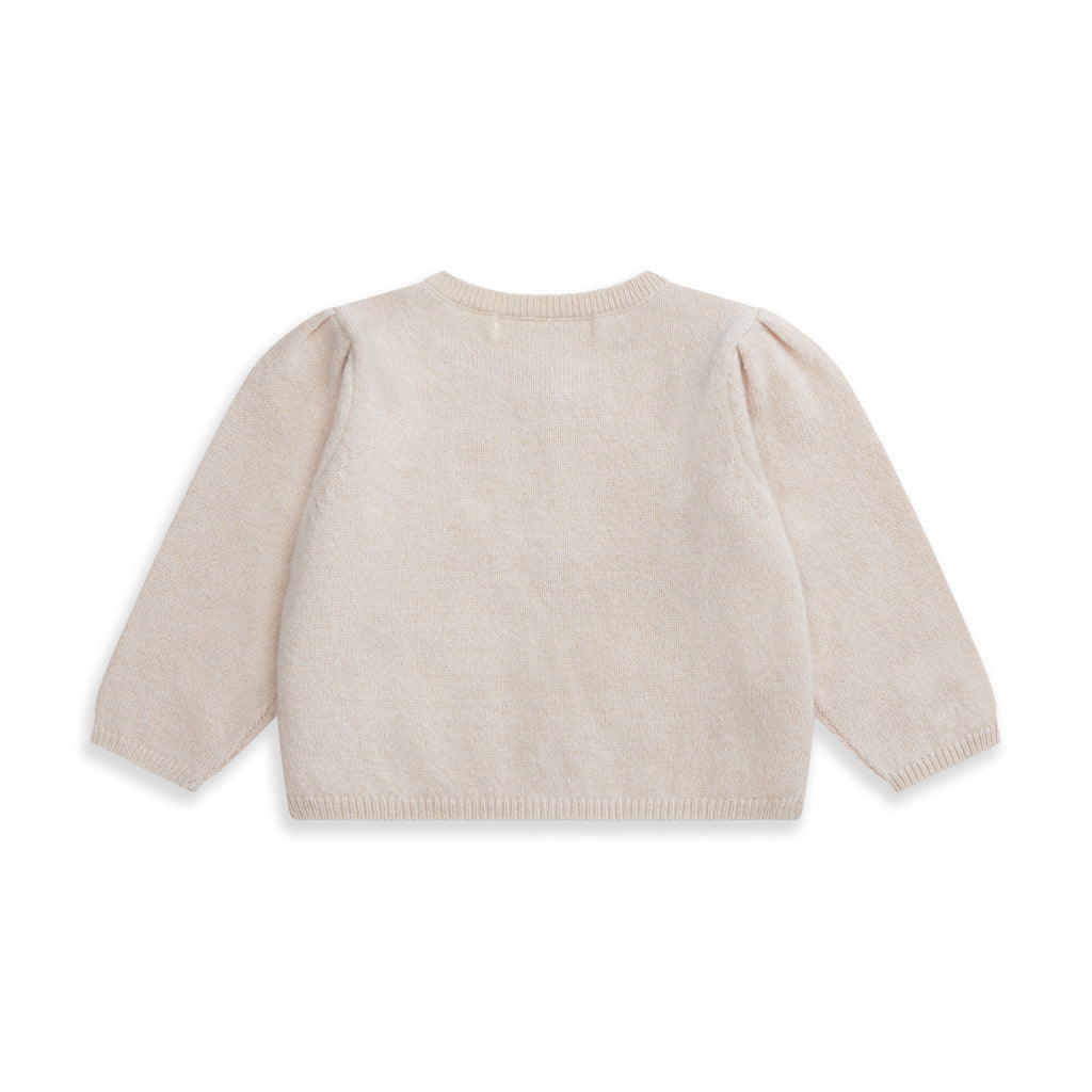 Cashmere Lurex Cardigan In Blush