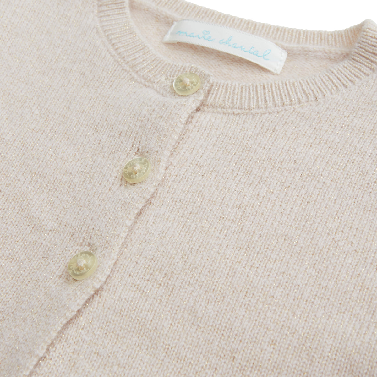 Cashmere Lurex Cardigan In Blush