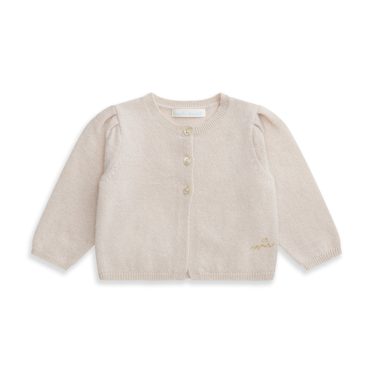 Cashmere Lurex Cardigan In Blush