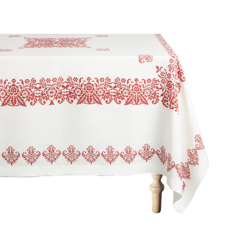 Mirandola Square Linen Tablecloth in Red