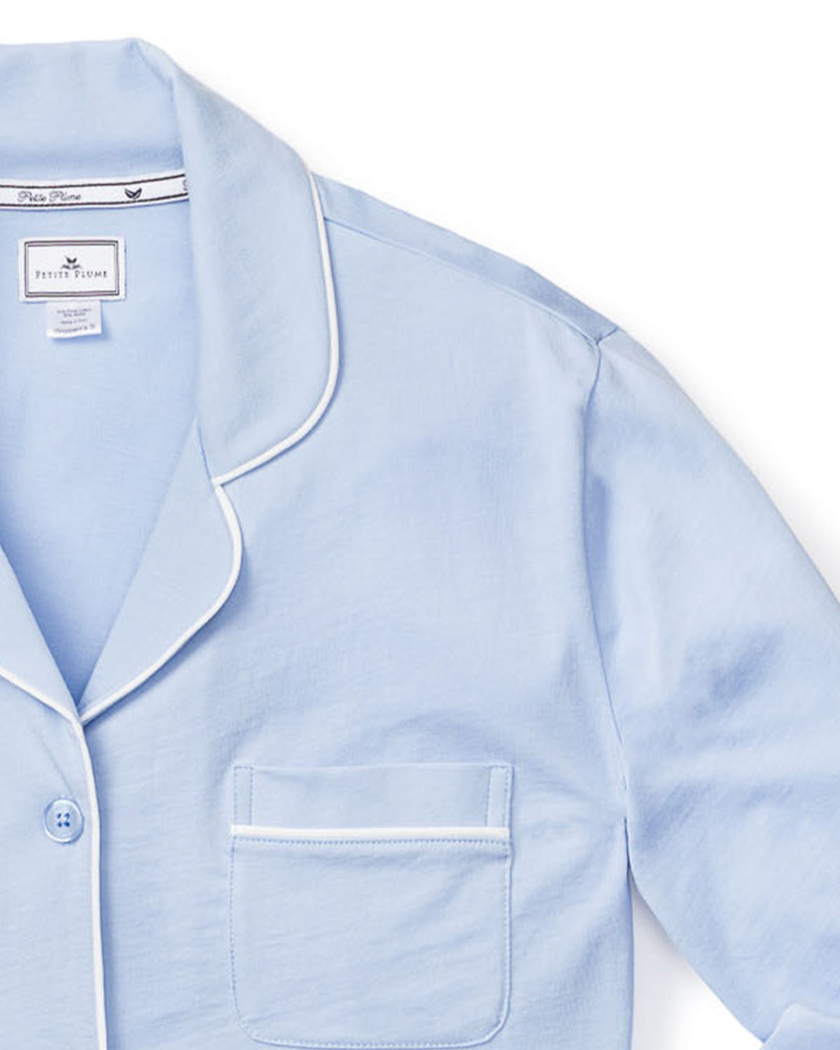 Women’s Pima Cotton Periwinkle Long Sleeve Short Set