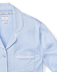 Women’s Pima Cotton Periwinkle Long Sleeve Short Set