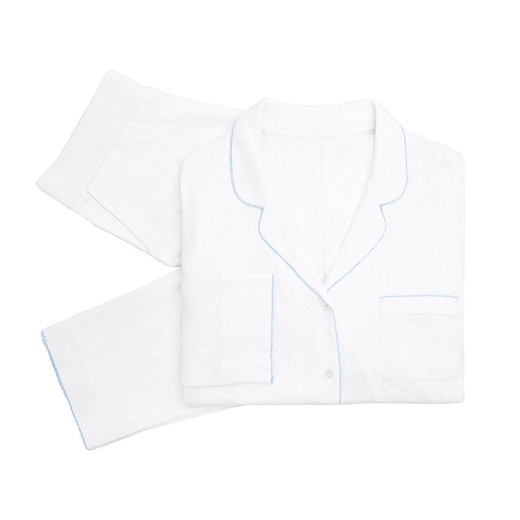 Liza Pointelle Cotton Long Pajamas