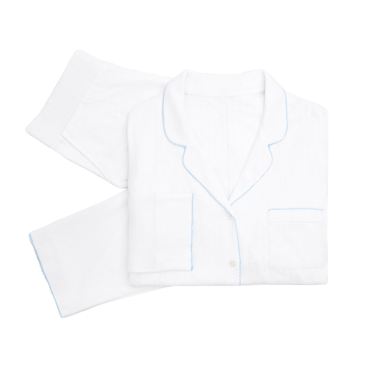 Liza Pointelle Cotton Long Pajamas