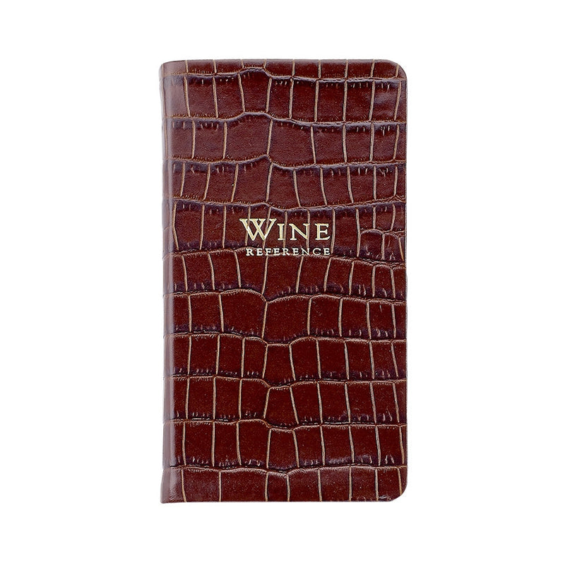 Professional Wine Reference in Brown Crocodile Embossed Leather