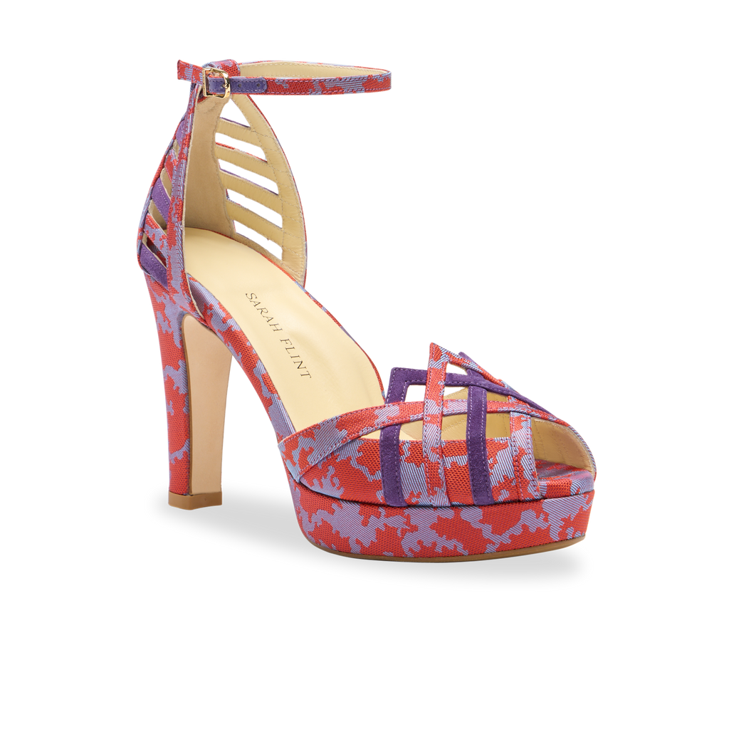 Perfect Danielle 100 in Scarlet & Mauve Silk Jacquard