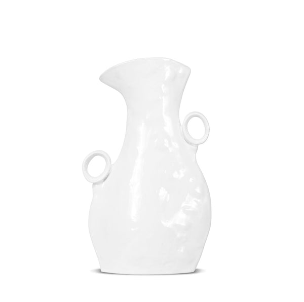 Ceramic Pitcher Vase in White Over The Moon