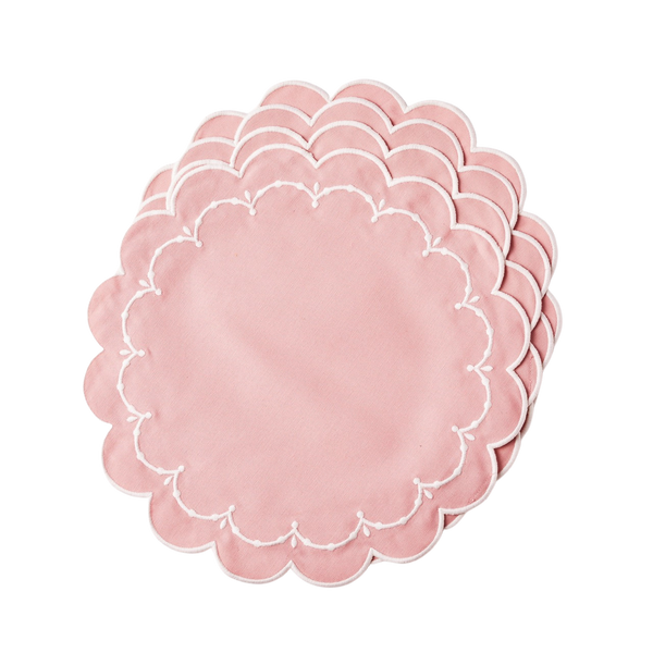Poppy Pink Placemats, Set of 4 Over The Moon