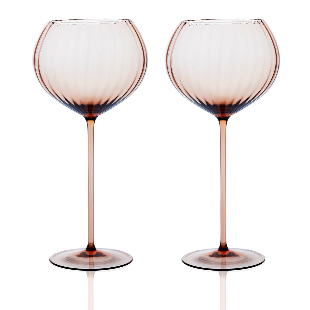 Quinn Amber Red Wine Glasses Set of 2 - Caskata