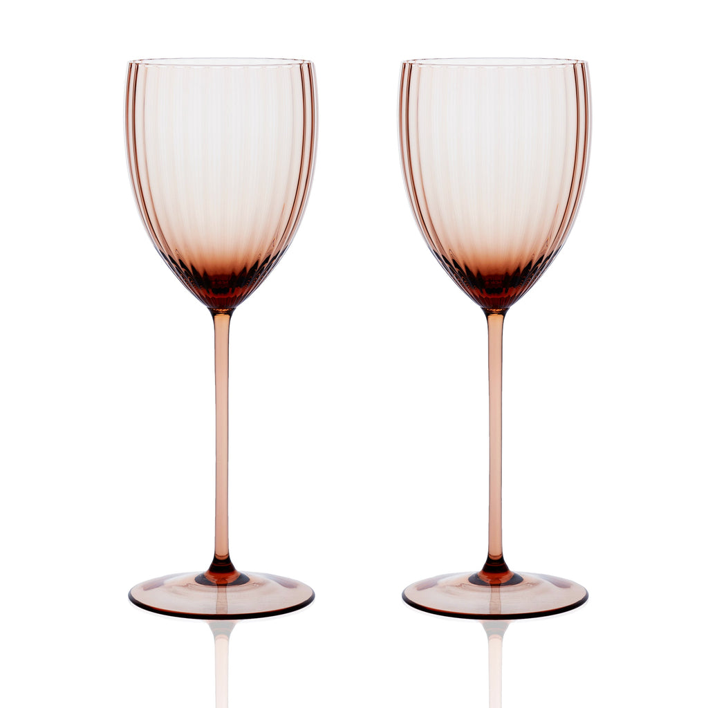 Quinn Amber White Wine Glasses Set of 2 - Caskata