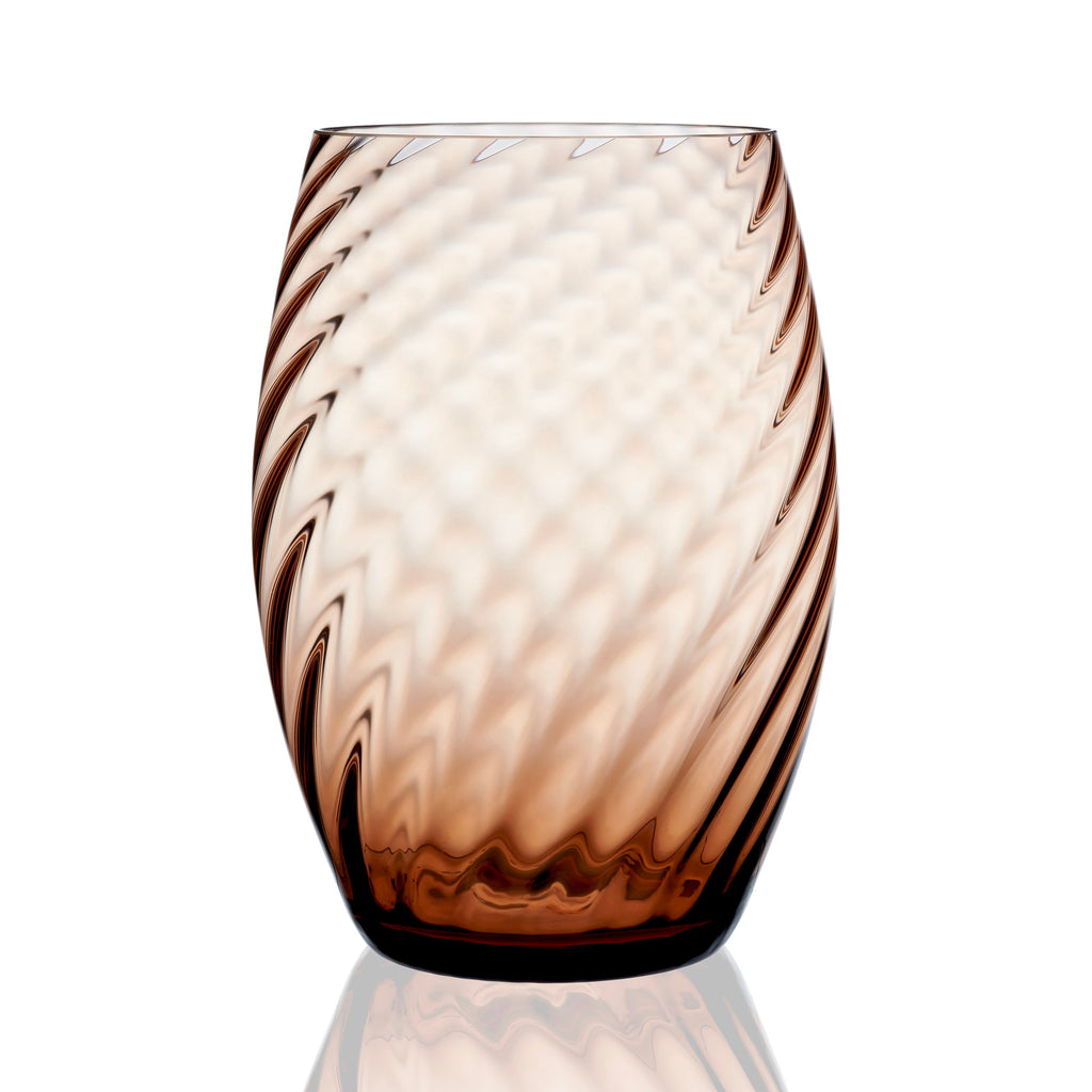 Amber Brown Colored Quinn Hurricane Candle Holder