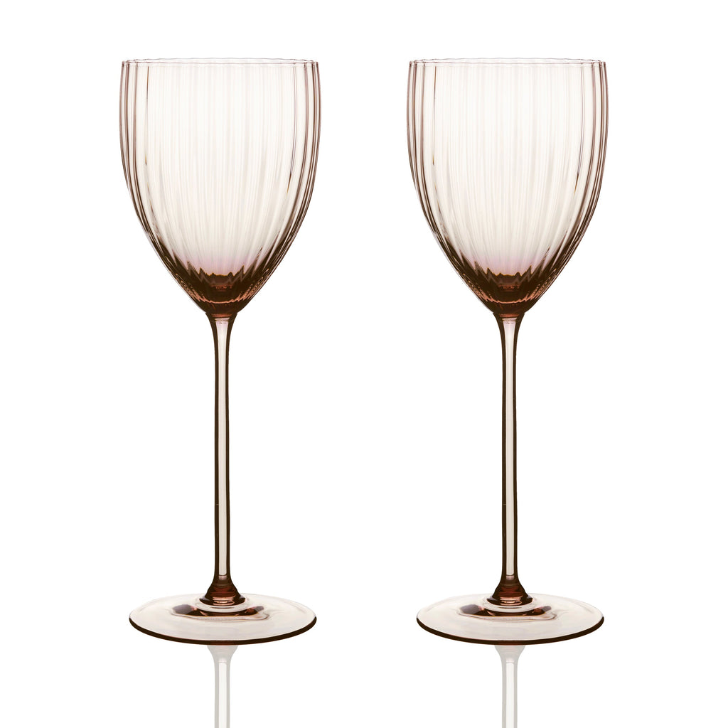 Quinn Mocha White Wine Glasses Set of 2 - Caskata
