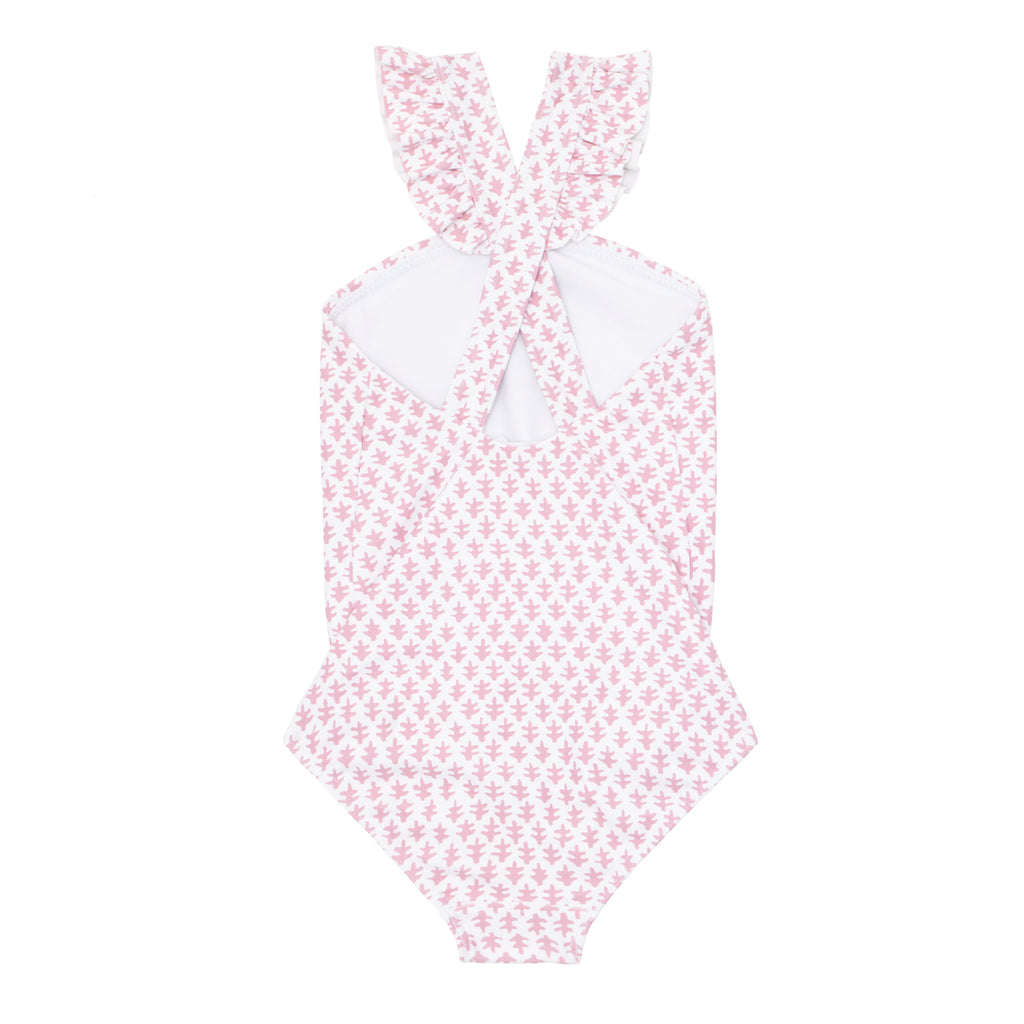 minnow X Sister Parish Girls Nectar Leaf V-Neck Crossover One Piece