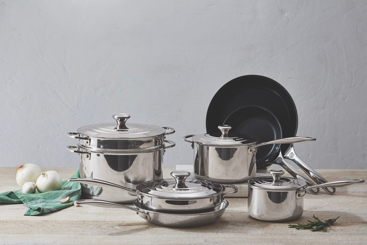 12-Piece Stainless Steel Pan Set