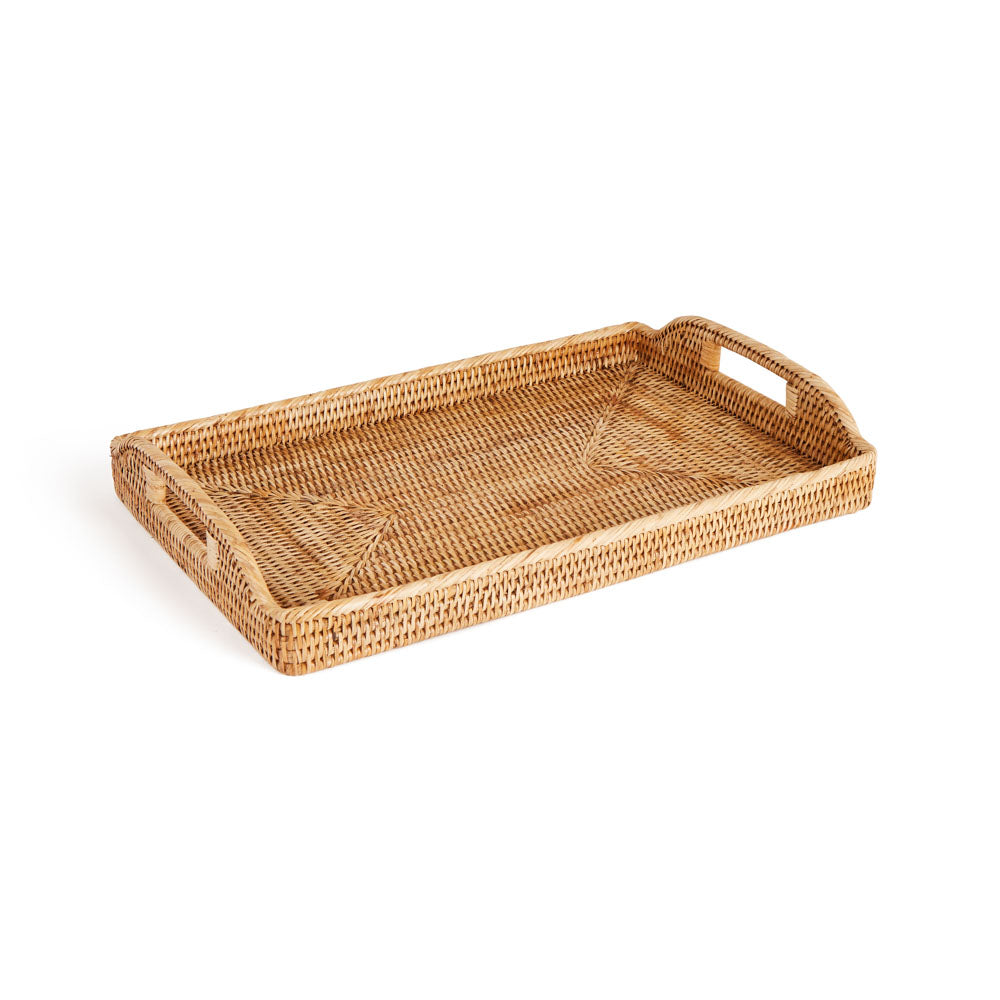 Luxury Classic Handwoven Rattan Wicker Breakfast trays natural