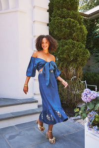 Gilara Wrap Top - Blue Tops - Cropped & Casual Rosewater House