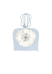 Gol Bustier Top - Blue & White Bottoms - Skirts Rosewater House