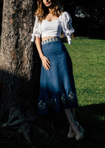 Ayan Skirt - Blue Bottoms - Skirts Rosewater House