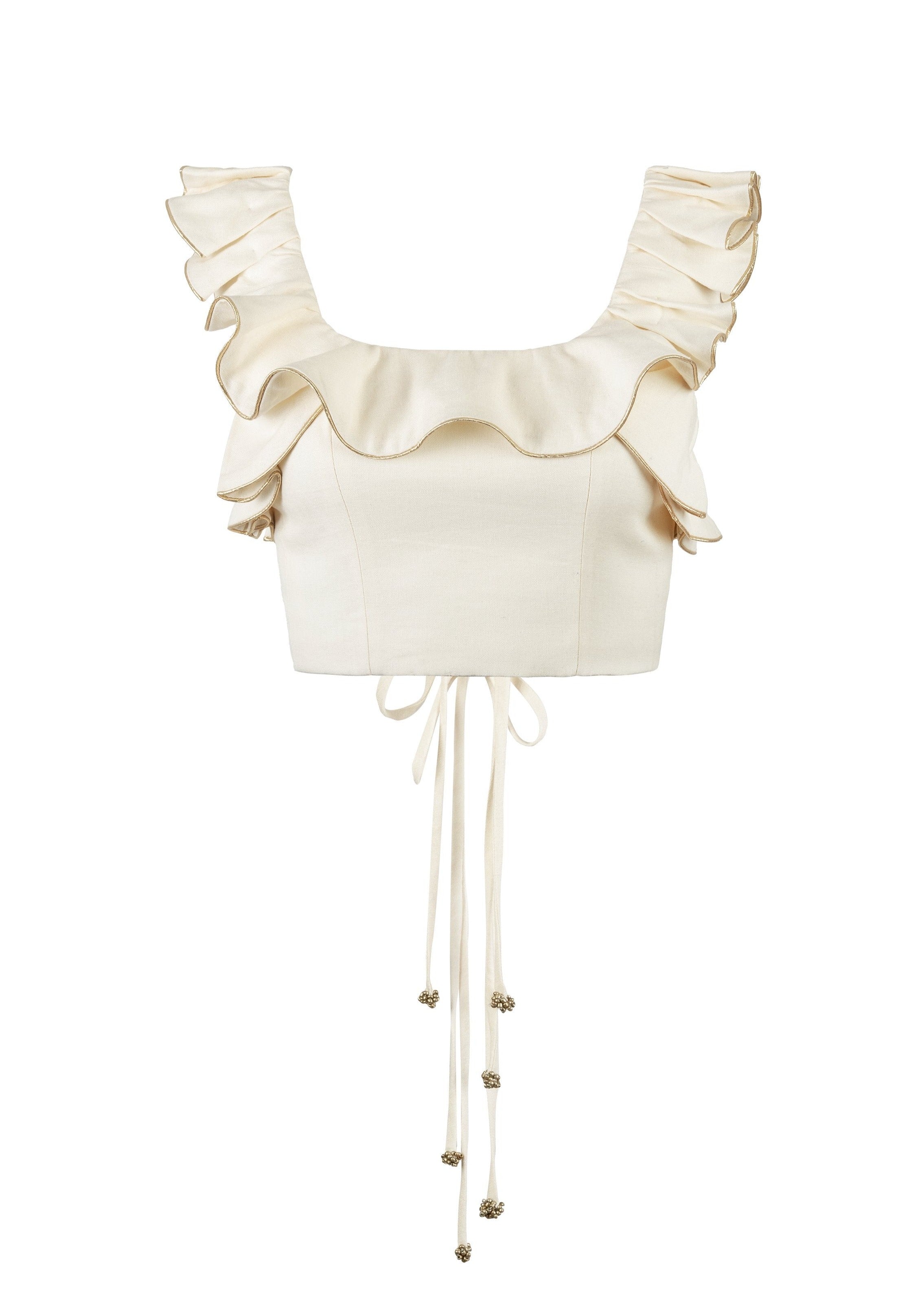 Malika Bustier Top - Ivory Tops - Cropped & Casual Rosewater House