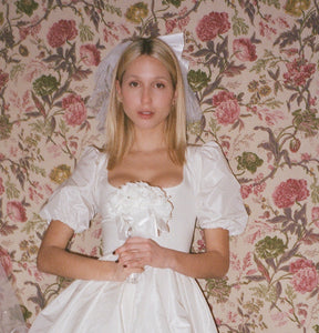 Roya Silk Taffeta Dress in White