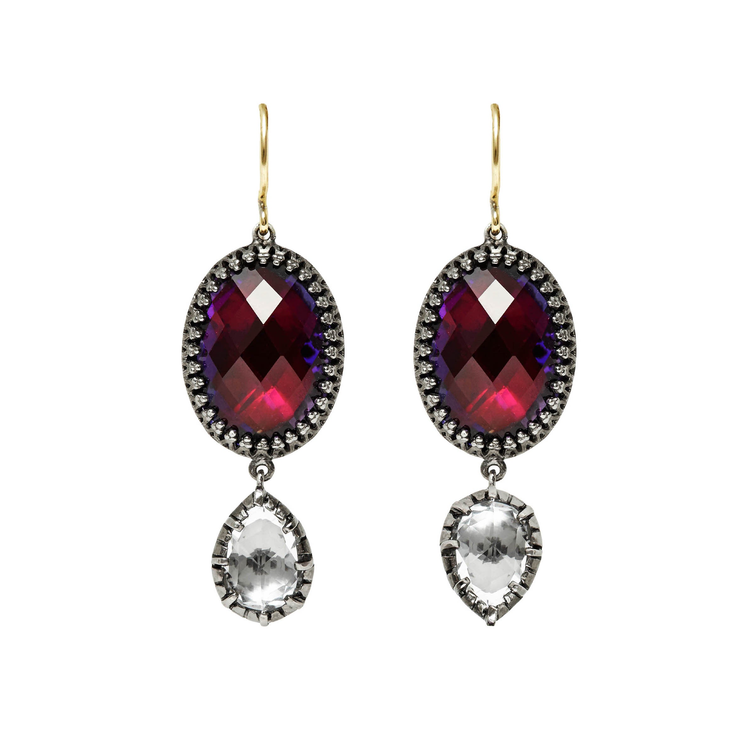 Sadie Oval And Pear Drop Earrings