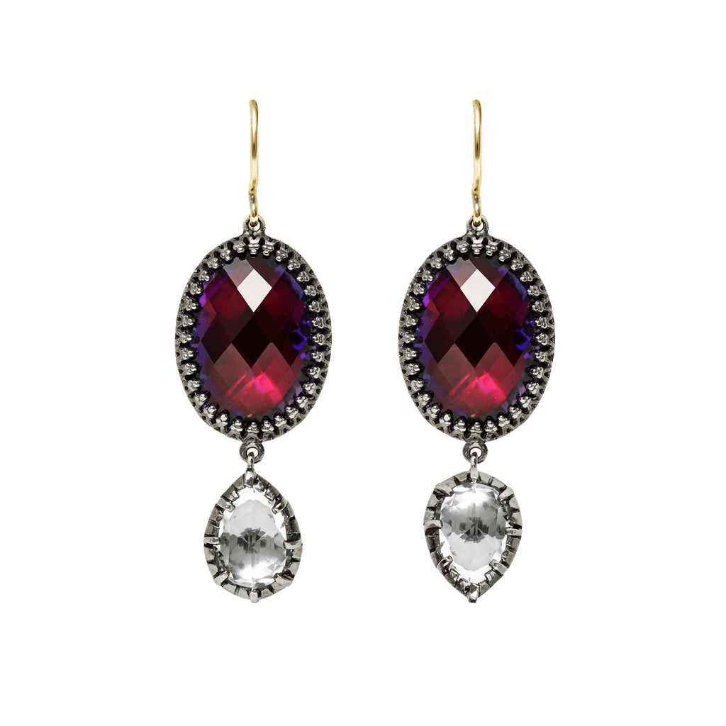 Sadie Oval And Pear Drop Earrings