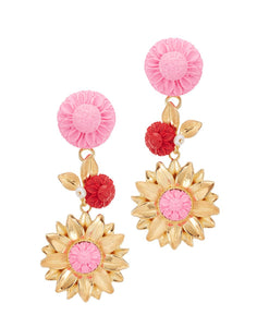 The Limoncello Earrings in Bubble Pink and Ruby