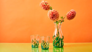 Forest Green Transparent Spotted Carafe