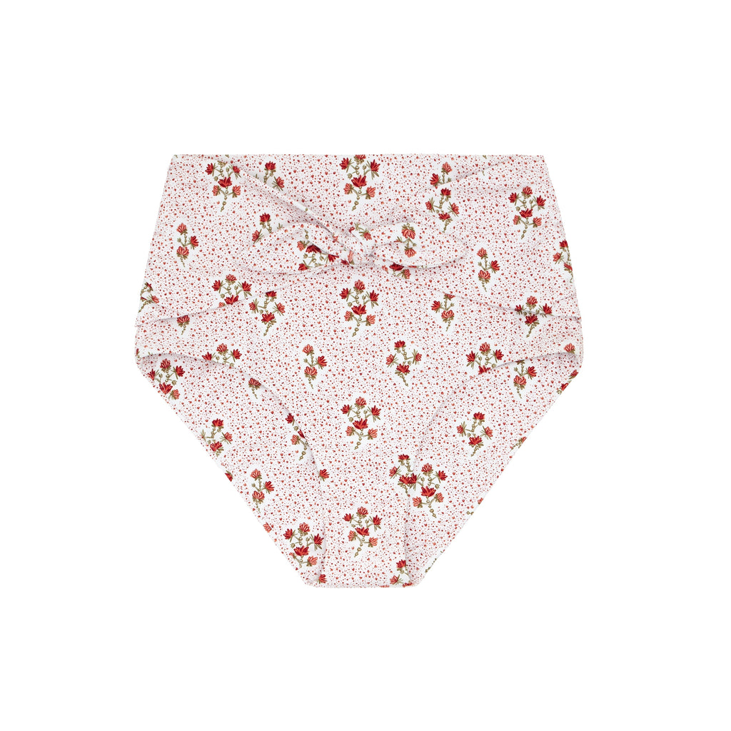 Women's Raspberry Red High Waist Bikini Bottom