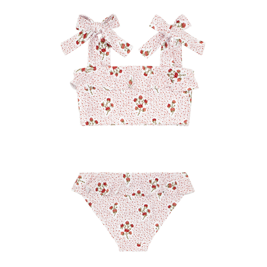 Girls Raspberry Red Bandeau Bikini
