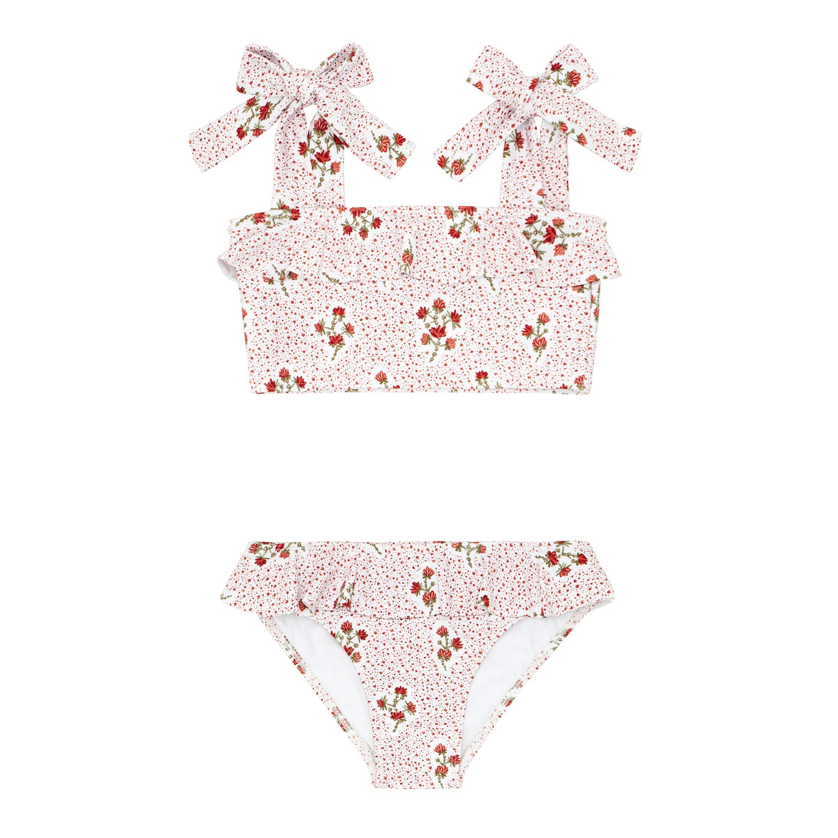 Girls Raspberry Red Bandeau Bikini
