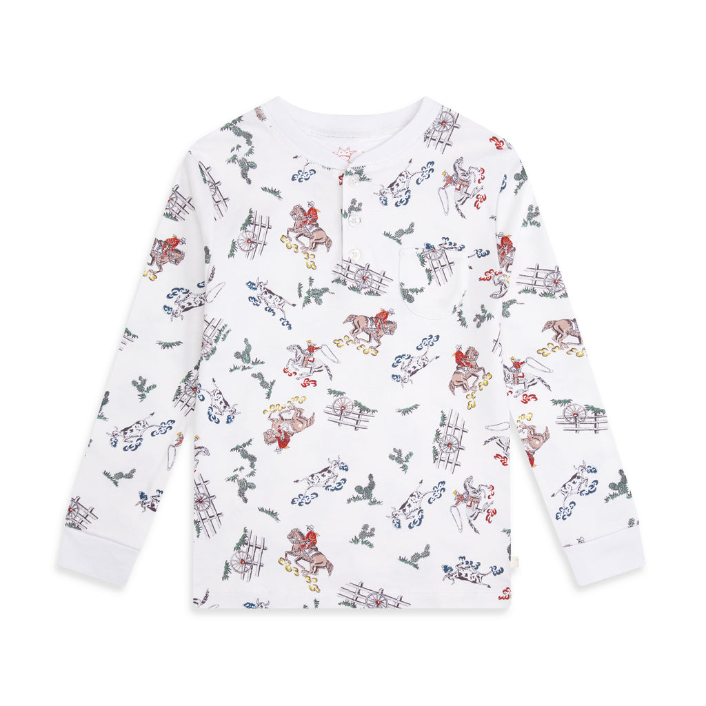 Children's Cowboy Pajamas in Cream