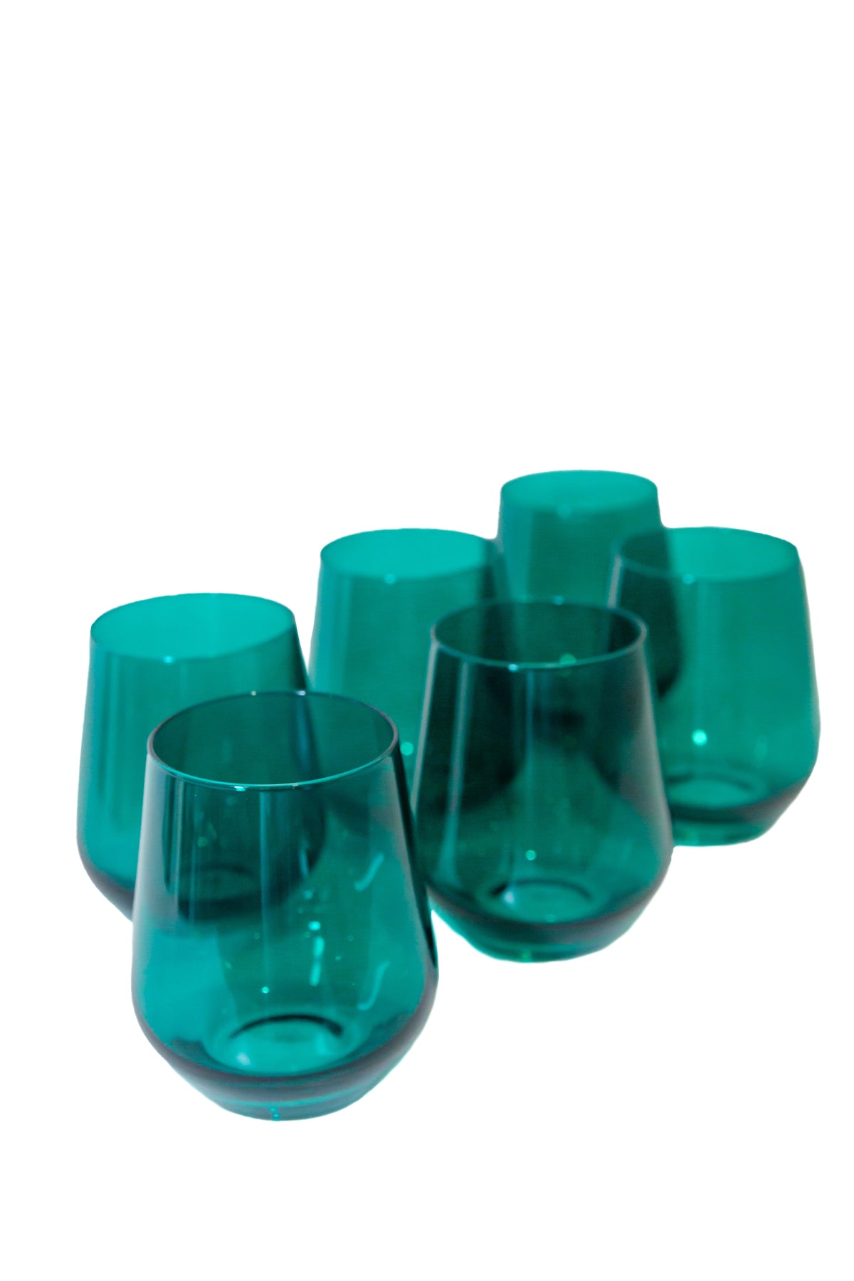 Wine Stemless, Set of 6 Emerald Green