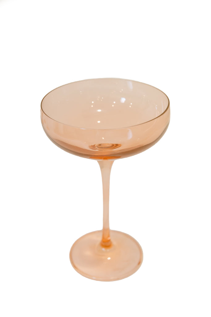Champagne Coupe Stemware, Set of 6 Blush Pink