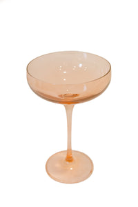 Champagne Coupe Stemware, Set of 6 Blush Pink