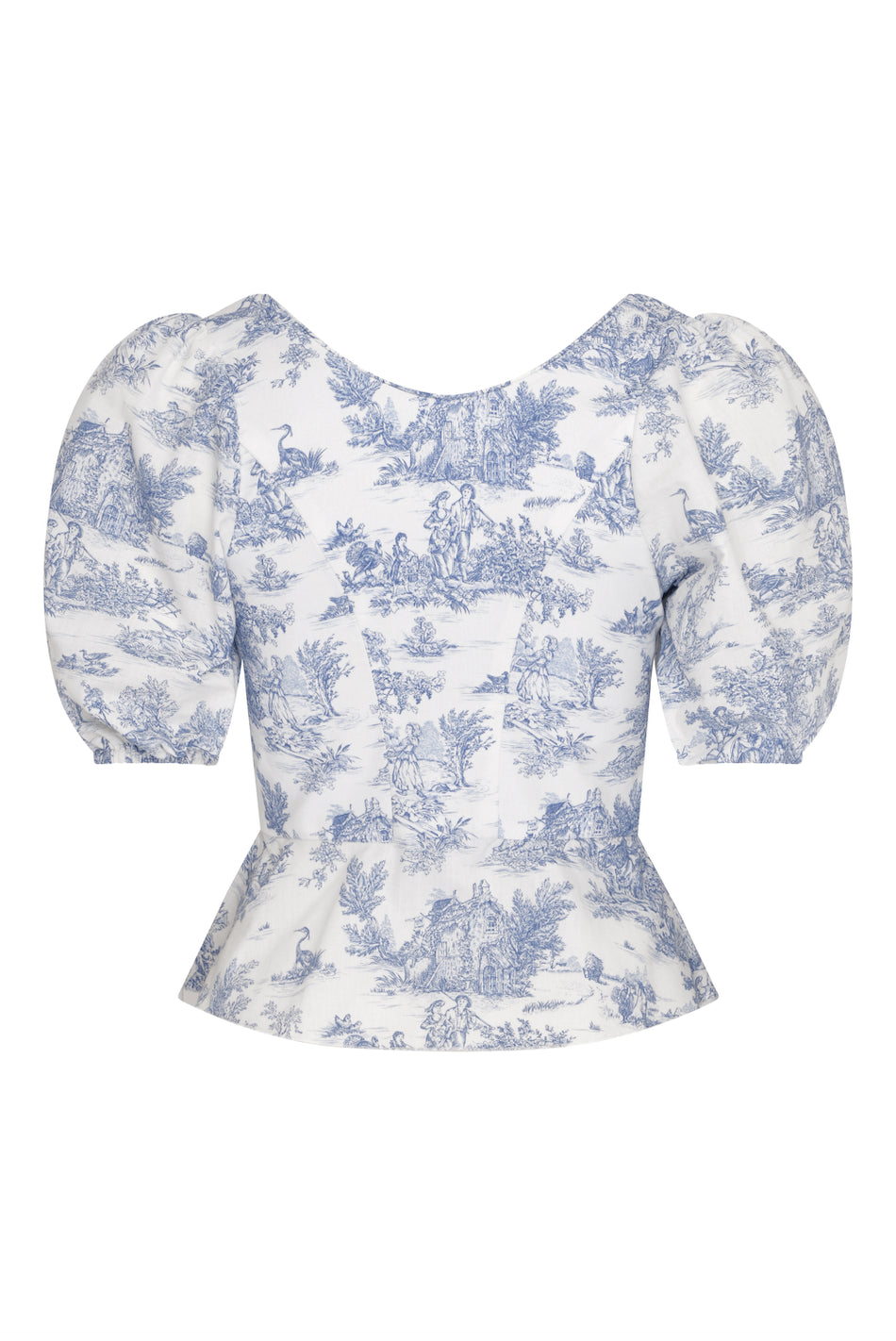 Roya Bodice in Blue Toile de Jouy