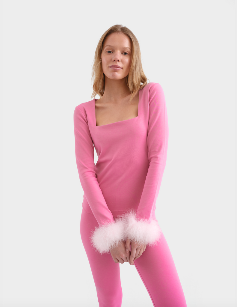 The Weekend Chic Set with Leggings in Pink