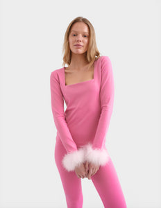 The Weekend Chic Set with Leggings in Pink