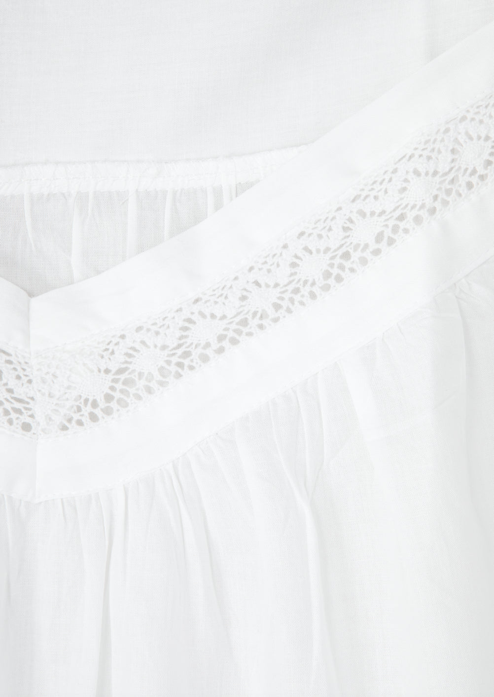 Kristen White Cotton Nightie with Short Ruffle Hem