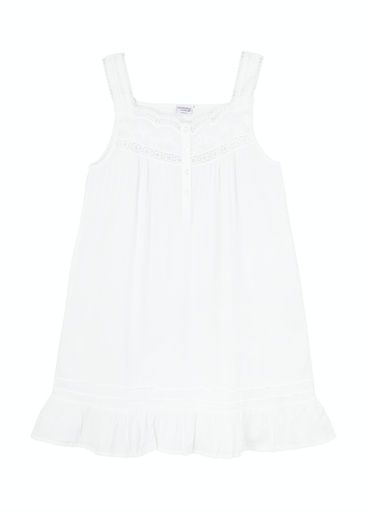 Jennifer White Cotton Nightgown