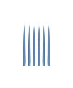 Danish Taper Candles in Cornflower, Set of 6